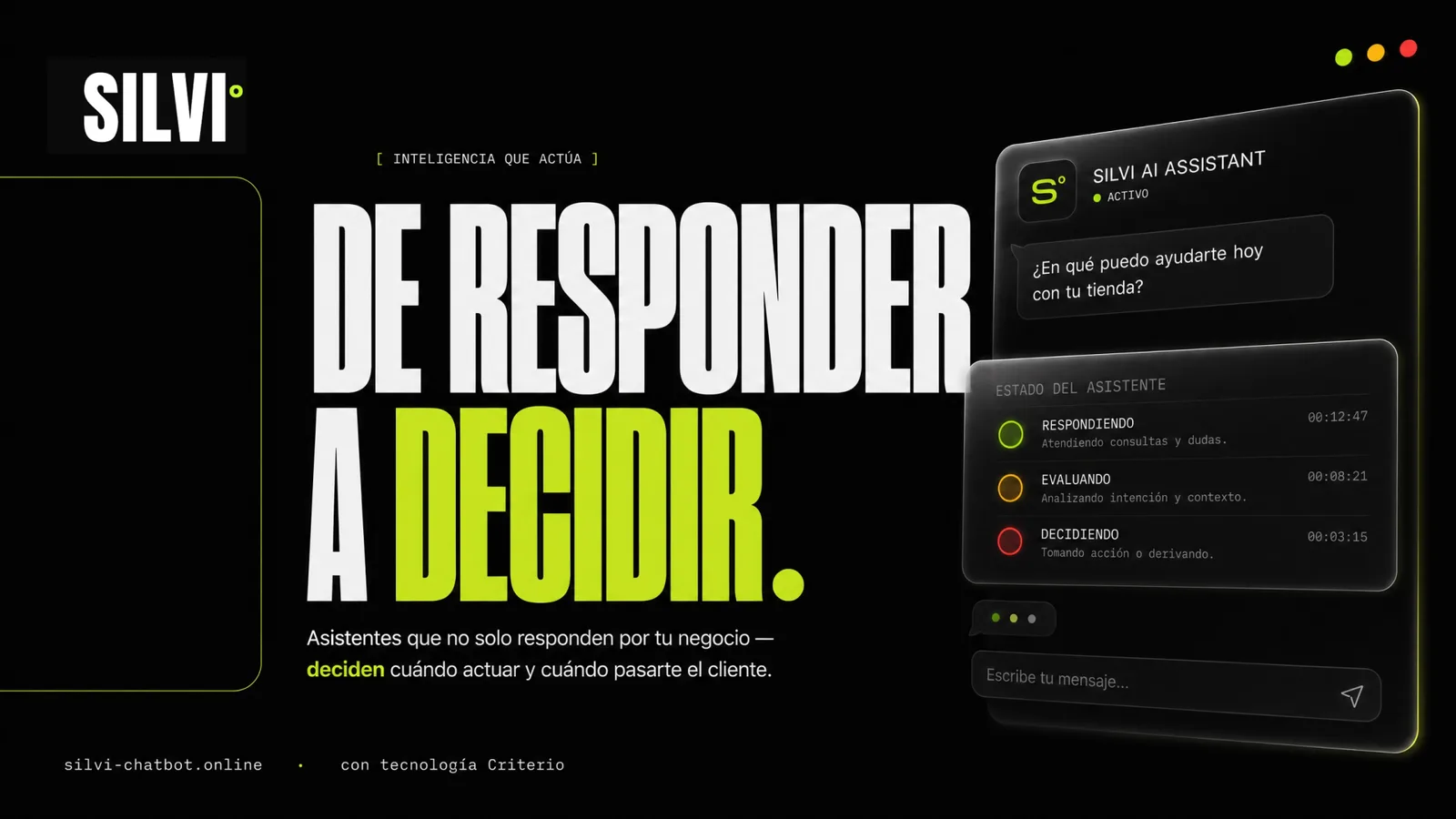 Pantallas de Silvi Assistants: chat y creador de asistentes